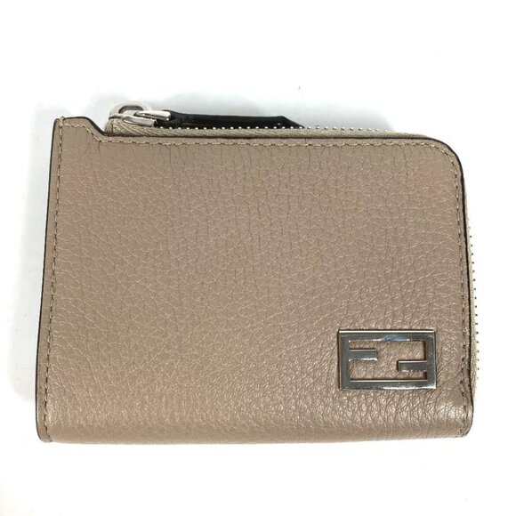 FENDI 7M0330 Fragment case logo Wallet L-shaped zipper coin purse - Picture 1 of 10